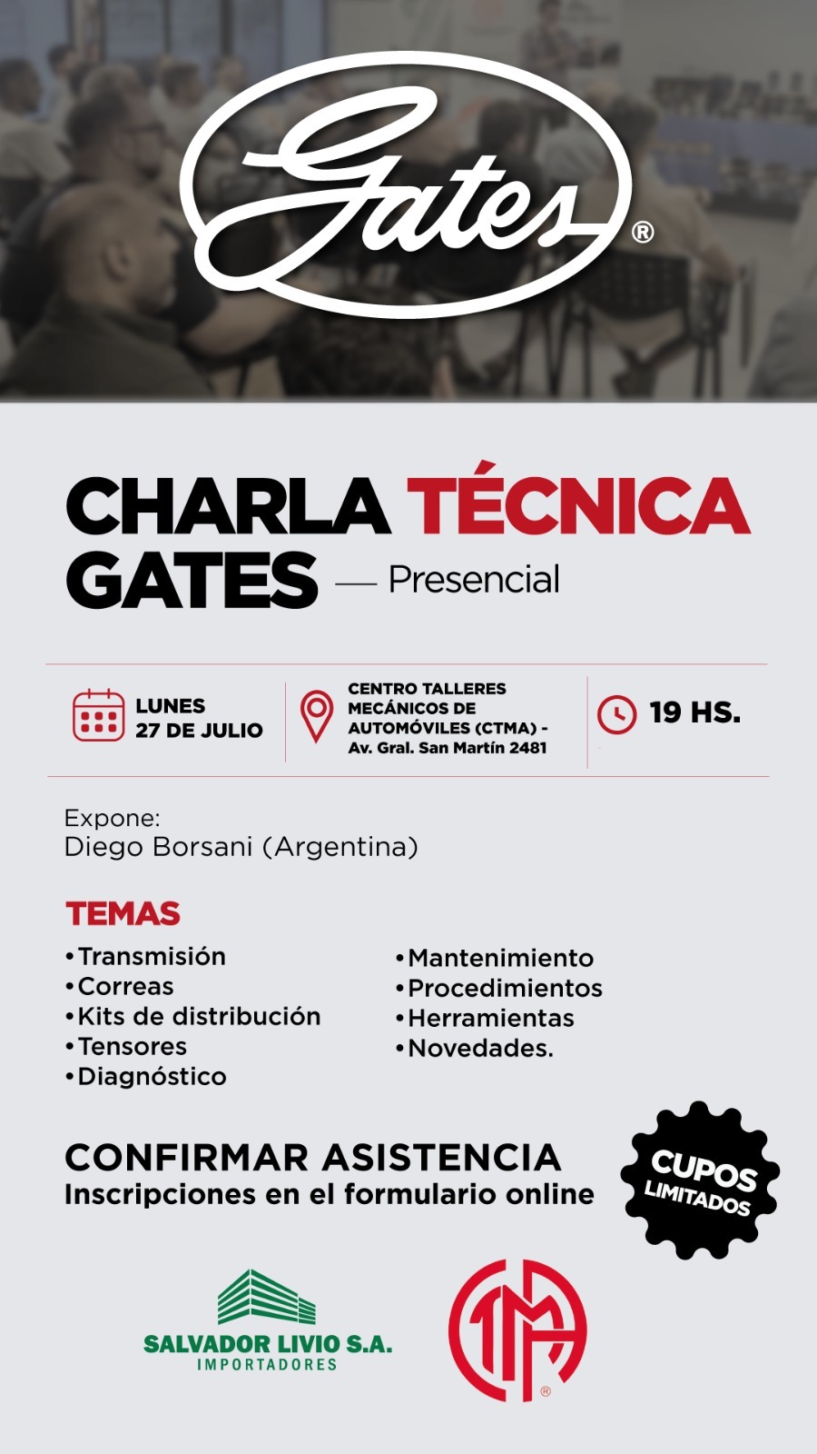 Charla Técnica Gates 🚗